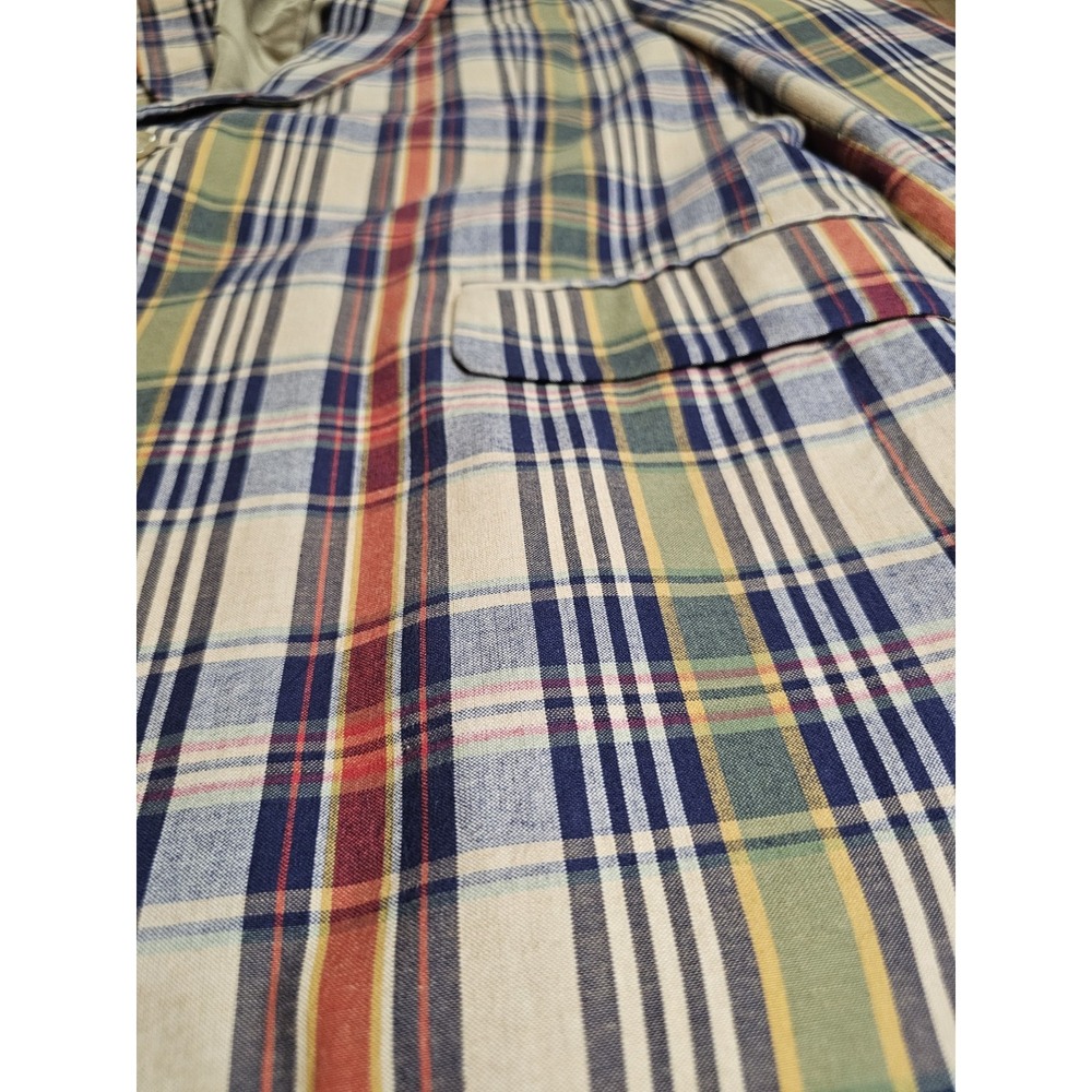 JOS A BANK Madras Plaid Blazer Men's Size 44 Sports Coat Preppy Ivy Nautical - Picture 4 of 8